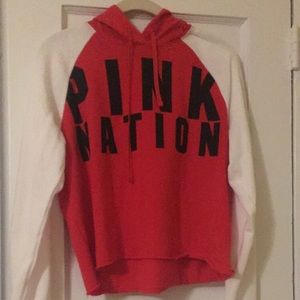 Victoria’s Secret Red & White Logo Hoodie